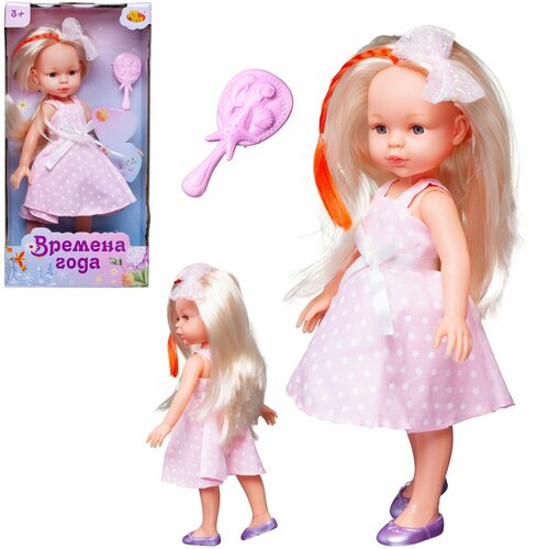Кукла ABtoys Времена года 32 см в нежно-розовом сарафане в белый горошек PT-01858 1357₽