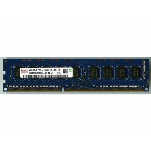 Модуль памяти DDR3 4Gb HMT351U7CFR8A-H9 Unbuffered Hynix PC3l-10600E 1600 UDIMM 2RX8 1,5V Dual Rank