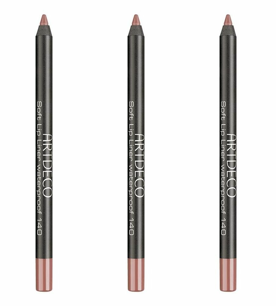 ARTDECO Водостойкий карандаш для губ Soft Lip Liner Waterproof тон 140, 3 штуки