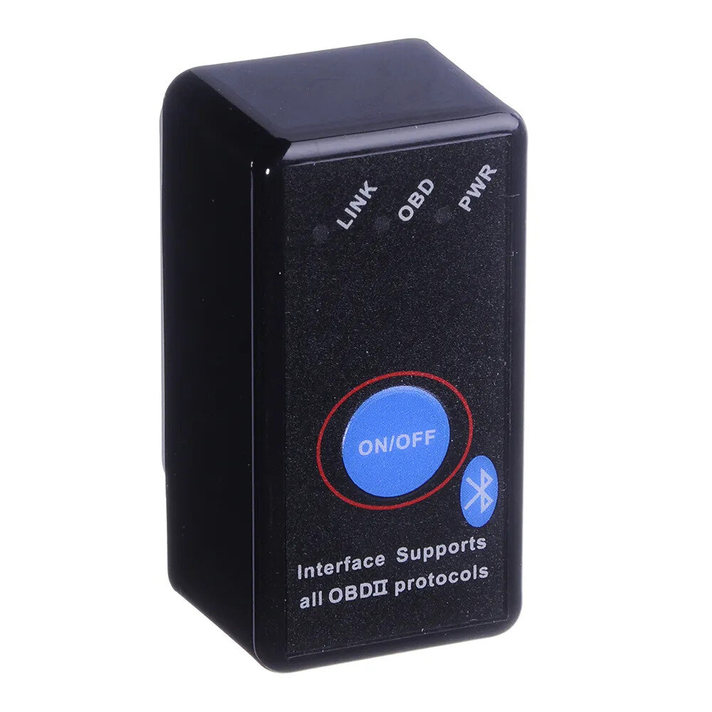 Автосканер NSN ELM327 v1.5 Bluetooth чип 18F25k80 с кнопкой включения