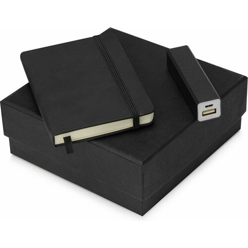 Подарочный набор To go с блокнотом и зарядным устройством черный 236700₽