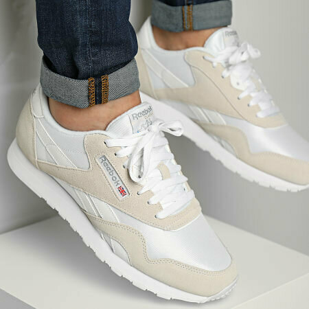 Кроссовки Reebok Classic Nylon, размер 7 US, бежевый, белый