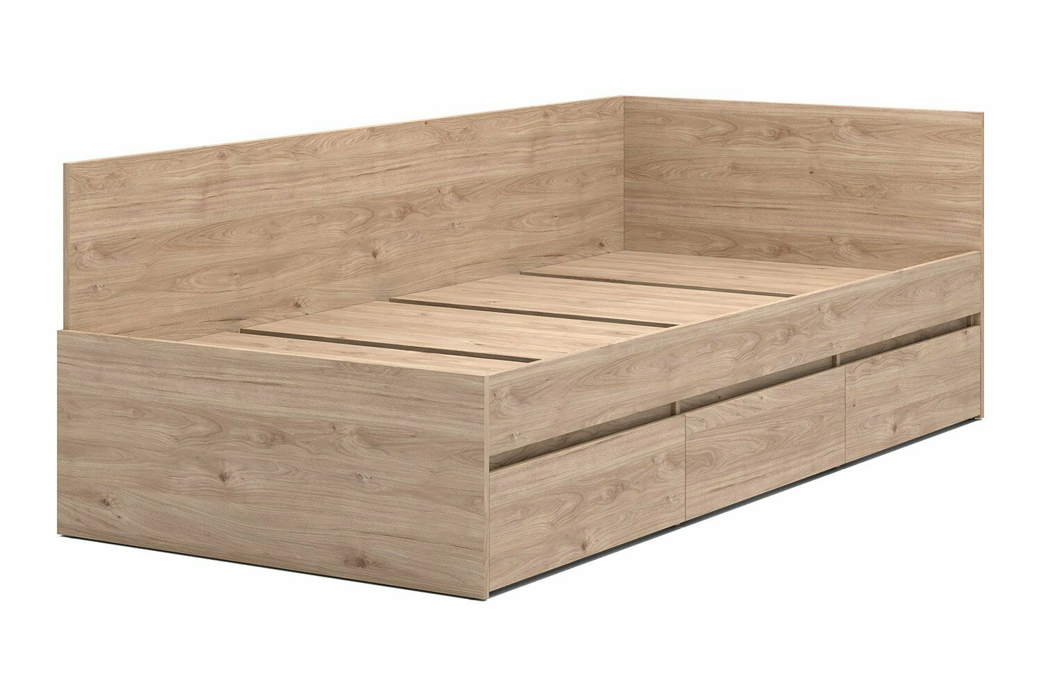 Кровать Hoff Сноули с 3 ящиками 90х200 см, цвет гикори кингстон