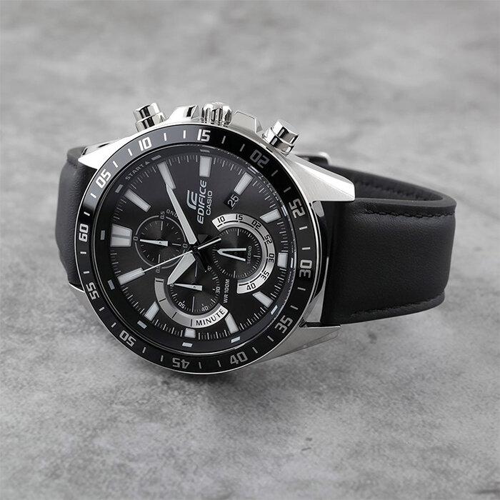 Наручные часы CASIO Edifice, серебряный, черный — фото 1