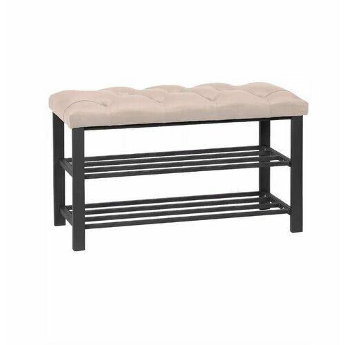 Обувница в прихожую с сиденьем узкая металлическая 8 пар