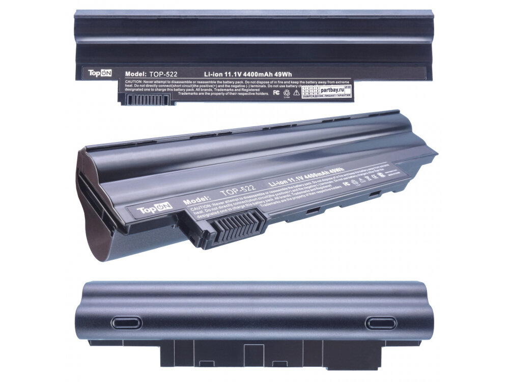 Аккумулятор TOP-522 11.1V 4400mAh 49Wh для нетбука Acer Aspire One D255 D260 eMachines eM355. PN: AL10A31, NAV70