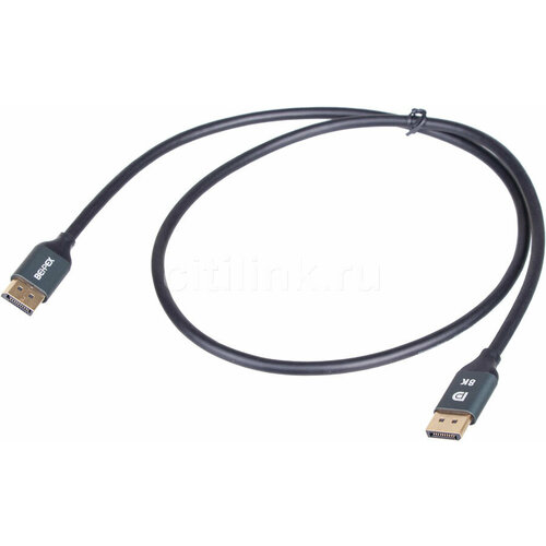 Кабель Display Port Ultra HD, DisplayPort (m) - DisplayPort (m), GOLD , 1м, пакет, черный кабель pro hd 8k display port на display port 1 5 m