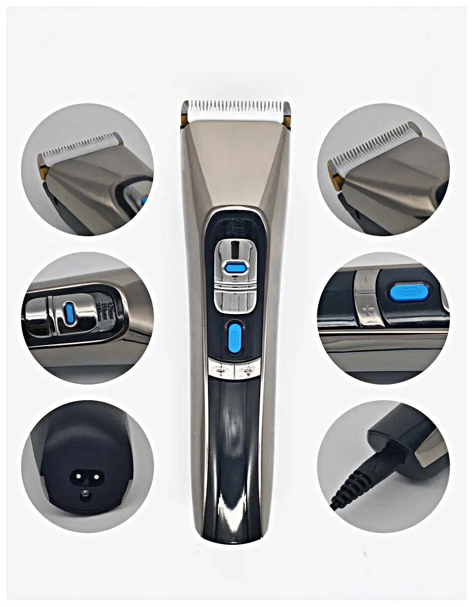 Машинка для стрижки волос HQ-305, Профессиональный триммер для стрижки волос, для бороды, усов, Серебристый