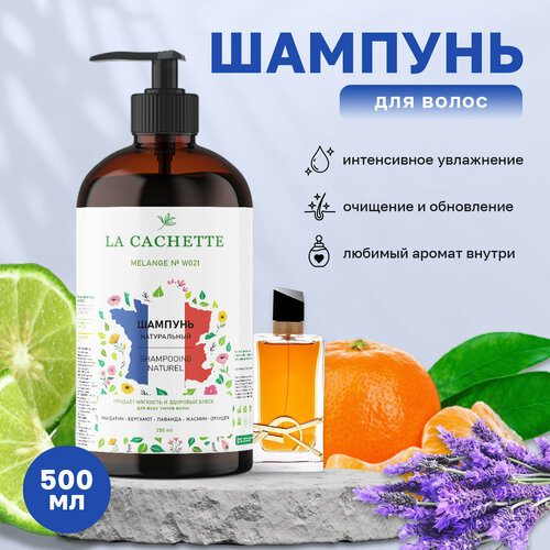 Шампунь для волос увлажняющий La Cachette W021 Libre Eau de Parfum Intense, 500 мл, с дозатором