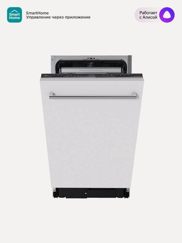 Изображение товара Встраиваемая посудомоечная машина Midea MID45S350i,45 см, 10 программ, 3 разбрызгивателя