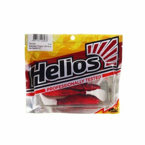 виброхвост helios chubby 3 55 9 см red sparkles wt 5шт hs 4 034 000172849 Виброхвост Helios Chubby Red Sparkles WT, 9 см, 5 шт. (HS-4-034) (комплект из 7 шт)