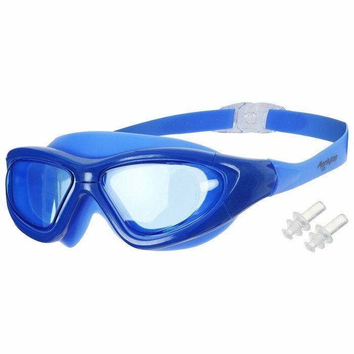 Очки для плавания ONLYTOP, беруши, цвет синий (комплект из 2 шт)