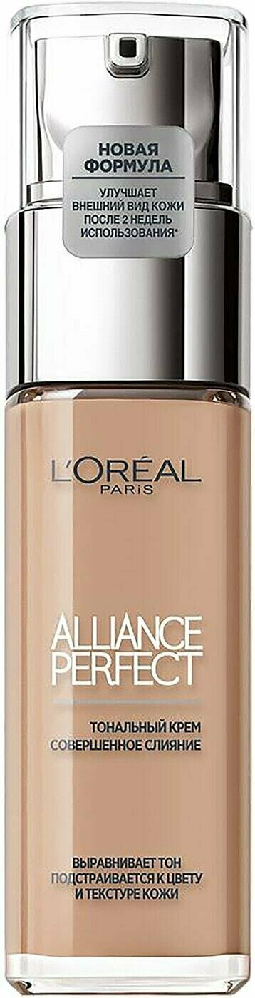 Loreal Paris / Тональный крем Loreal Paris Alliance Perfect Совершенное слияние Выравнивающий и увлажняющий Оттенок 4N Бежевый 30мл 3 шт