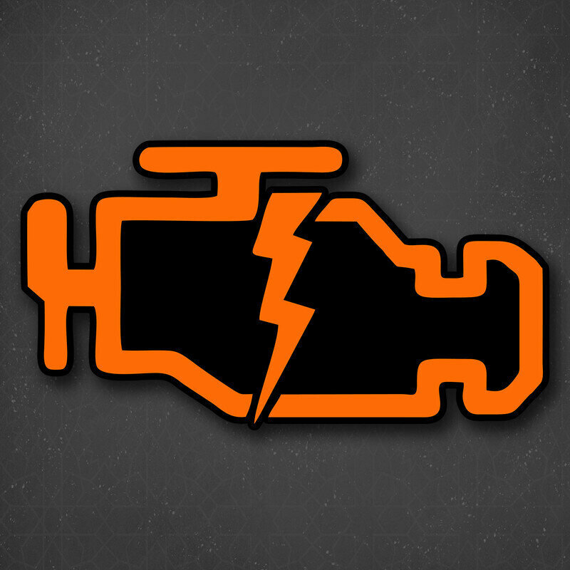 Наклейка на авто "check engine" 24x13 см