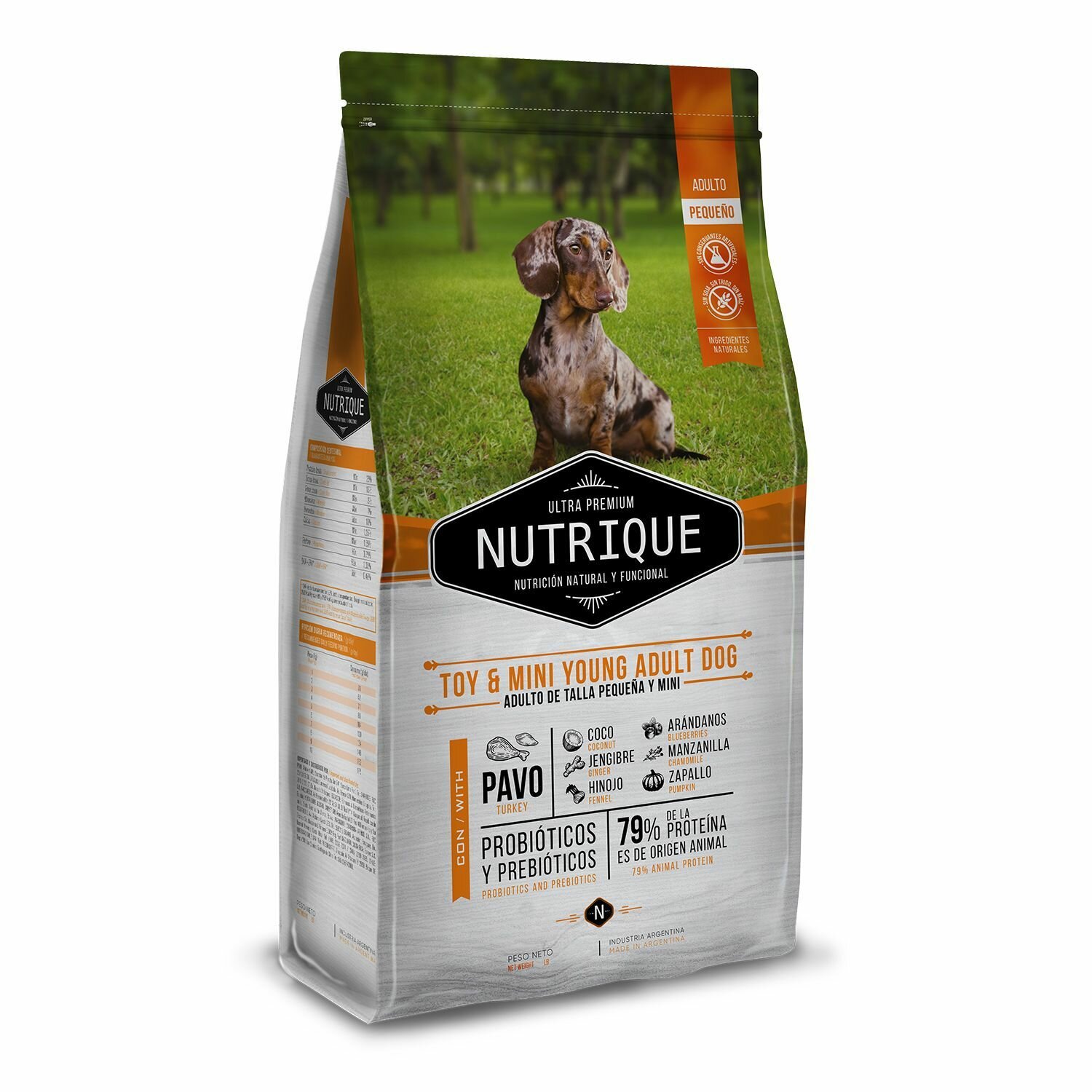 Сухой корм для взрослых собак мелких пород Vitalcan Nutrique, с индейкой, ультрапремиум, 3 кг