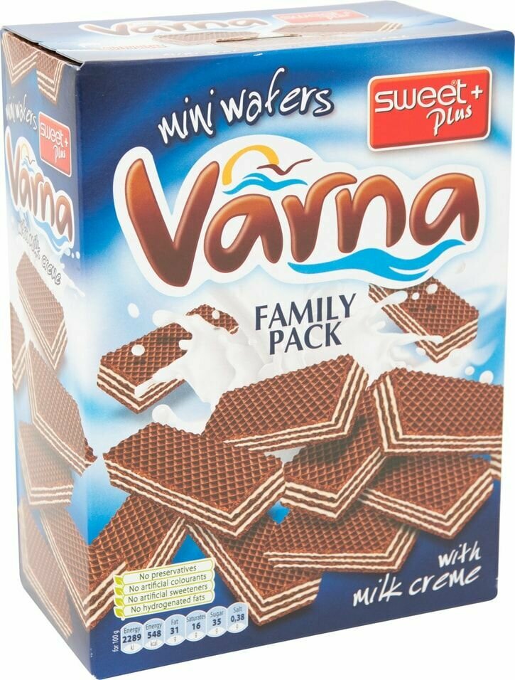 Вафли Sweet Plus Varna Мини с молочным кремом 200г х 2шт