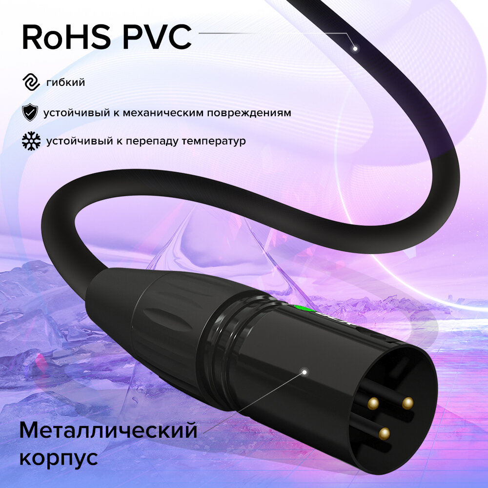 GCR Кабель 15.0m микрофонный XLR M / XLR F , черный, AL case черный, GCR-53376 Greenconnect XLR M - XLR F 15м чёрный (GCR-53376) - фото №10