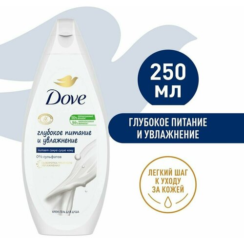 Крем-гель для душа Dove Глубокое питание и увлажнение бессульфатный 250мл крем гель для душа глубокое питание и увлажнение бессульфатный 250мл