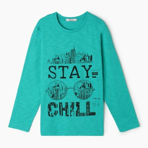 фото Лонгслив luneva, размер 146, зеленый