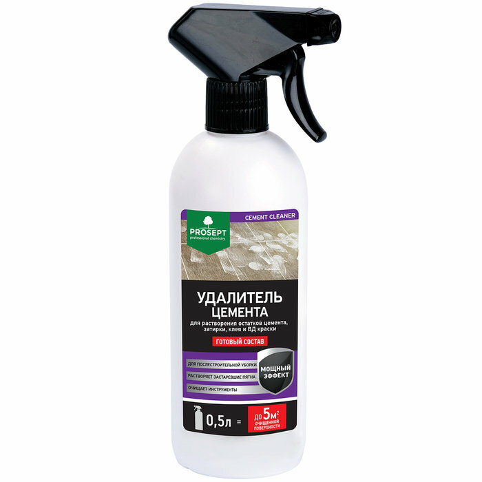 Удалитель цемента Prosept Cement Cleaner, готовый раствор, 0,5л (комплект из 3 шт)