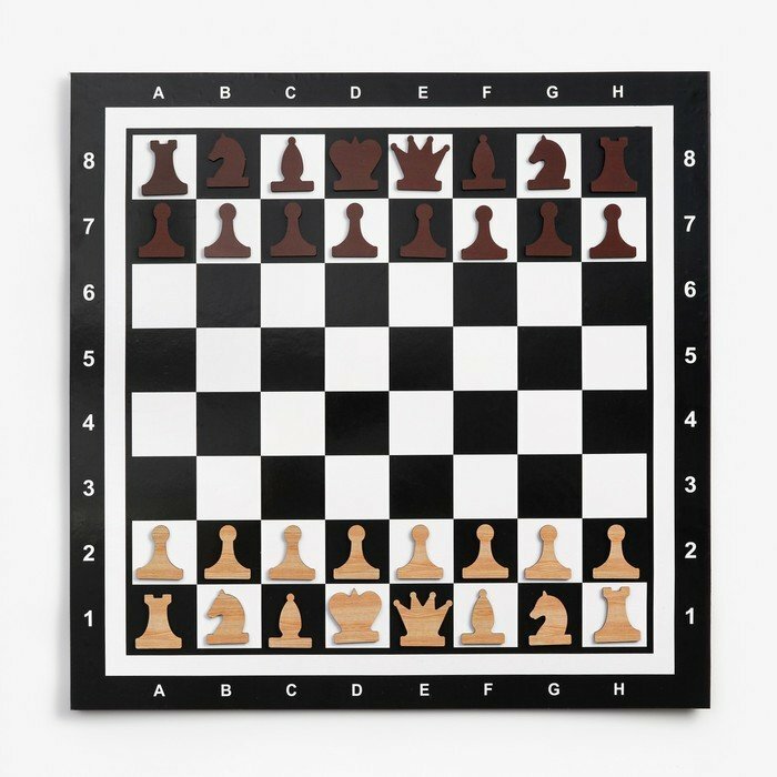 Демонстрационные шахматы "Время игры" на магнитной доске 32 шт поле 60 х 60 см