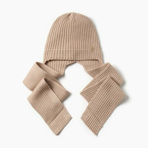 фото Шапка minaku, размер 56/58, бежевый