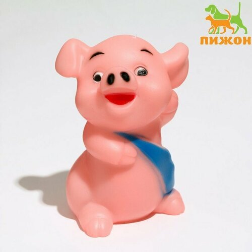 Игрушка пищащая Веселая свинка - Обжорка для собак, 9 см (комплект из 16 шт)