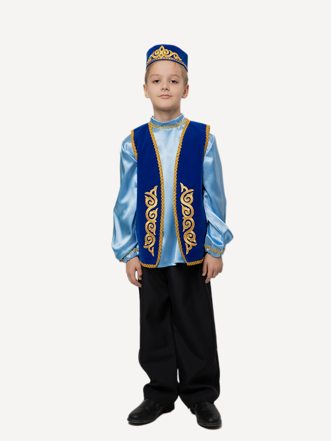 Татарский национальный костюм для мальчика, цвет голубой, 122 размер
