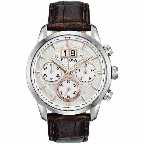 фото Наручные часы bulova, коричневый, серебряный