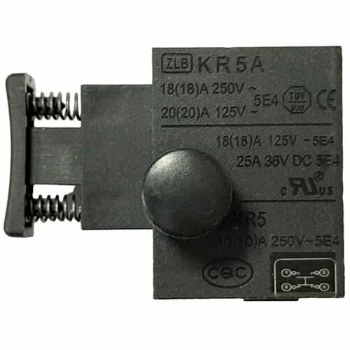 Выключатель KR5A (214) с фиксатором 18A, 250V для электроинструмента