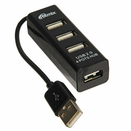 Разветвитель USB Hub Ritmix CR-2402 4 порта USB 20 черный комплект из 3 шт 280300₽