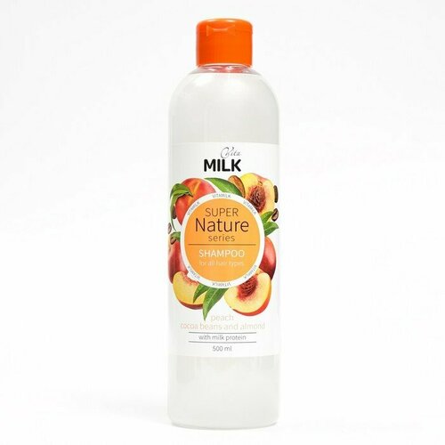 Шампунь VitaMilk для волос, Персик, зерна какао и миндаля, серии Super nature, 500 мл (комплект из 10 шт)
