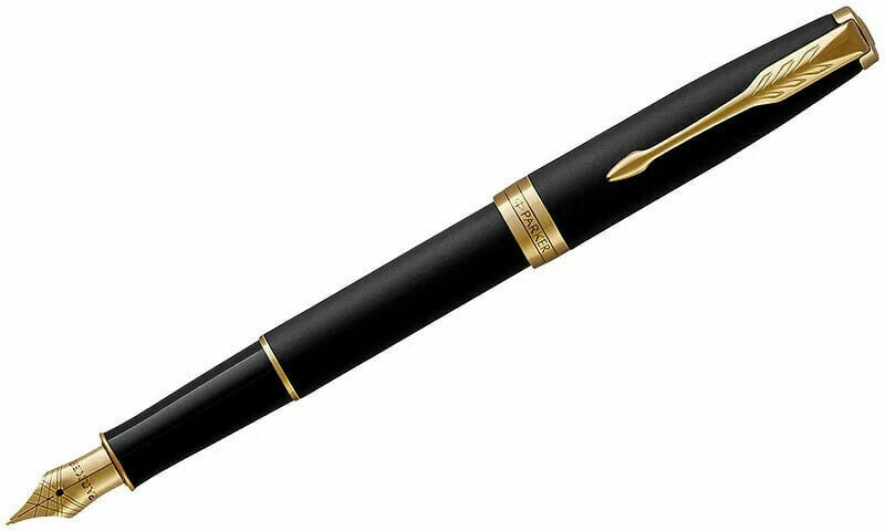 Ручка перьевая PARKER SONNET MATT BLACK GT 2 черных картр 0,8мм 1931516