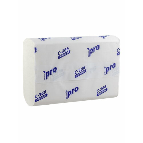 Полотенце бумажное листовое 2-сл 210х230 мм 200 лист/пачке Z-сложения белое PROtissue 1 шт