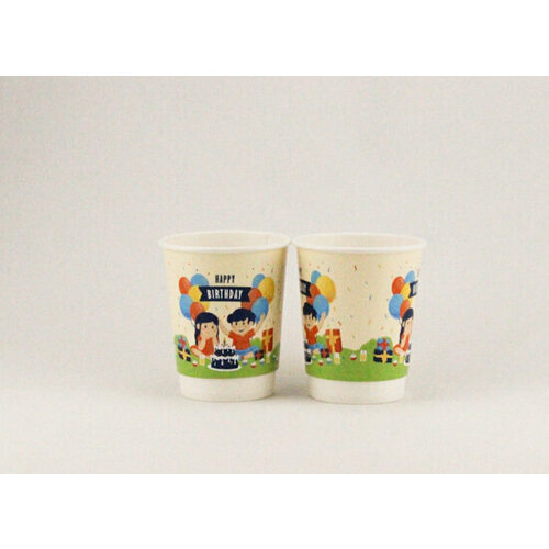 Стаканчики одноразовые детские, С Днем рождения, Happy birthday, 250мл, 25 шт