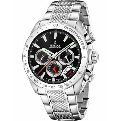 Наручные часы FESTINA Timeless Chrono, черный наручные часы festina timeless chrono наручные часы festina timeless chrono 20343 мужские кварцевые секундомер хронограф водонепроницаемые черный золотой