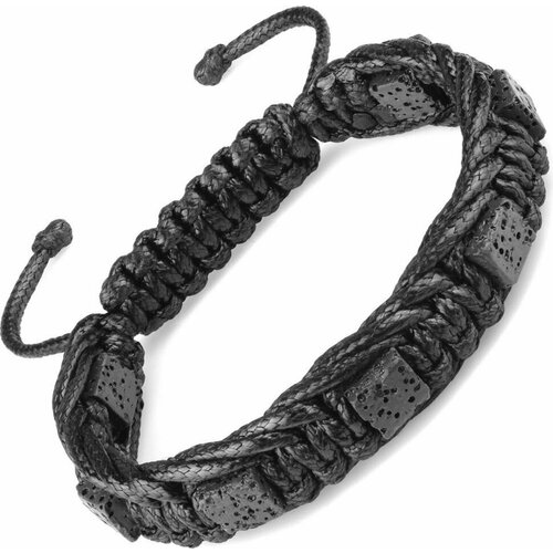 фото Браслет everiot, вулканическая лава, размер 21 см, черный