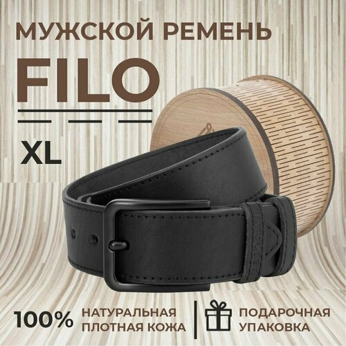 фото Ремень tesorini, размер 110, черный, серый