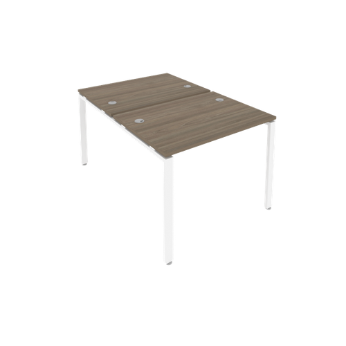 Бенч-система на 2 рабочих места Metal system Style Riva БП. РАС-СП-2.2 Вяз Благородный/Белый мет. 1200*1475*750