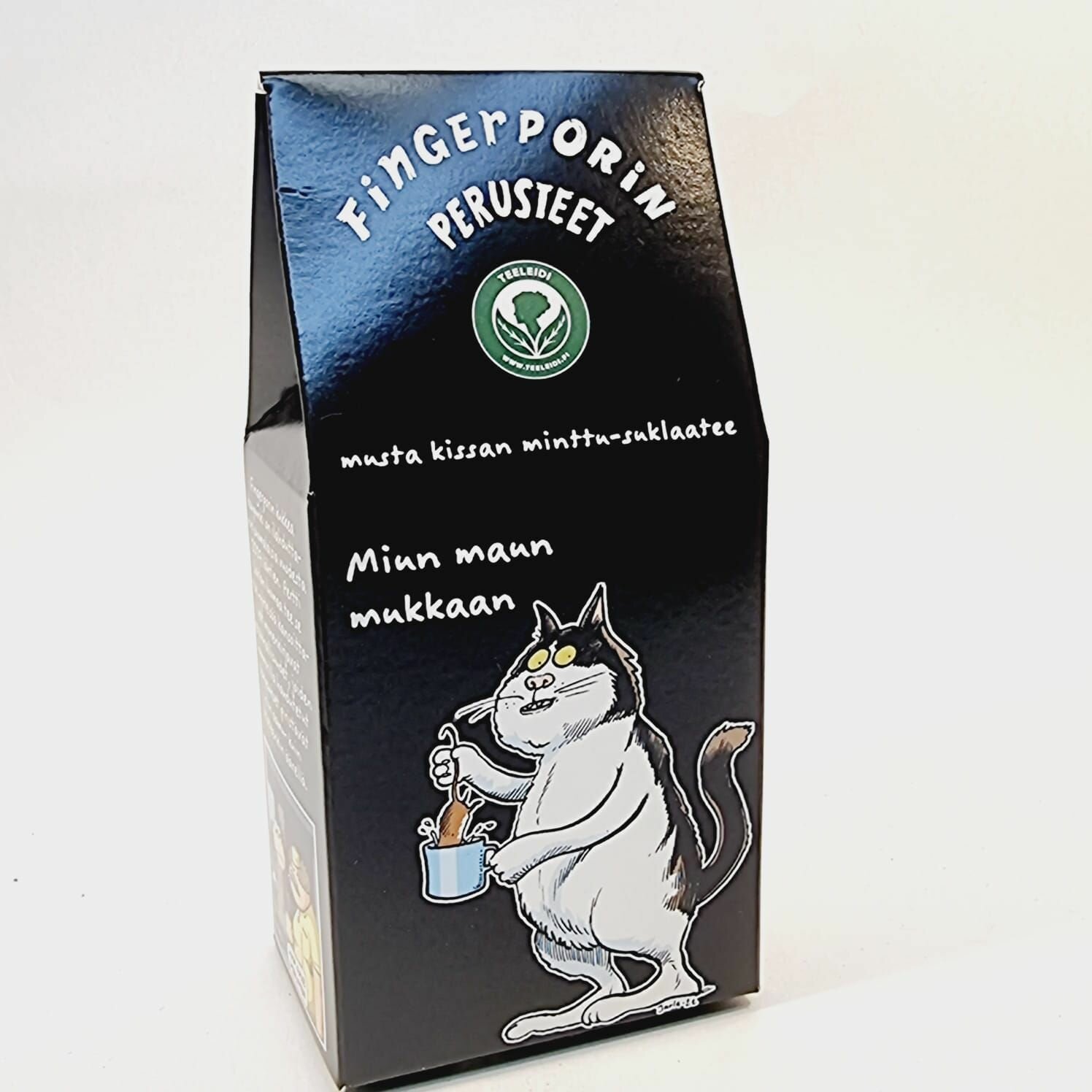 Чай черный Fingerpor Teeleidin "Черный кот" со вкусом мяты и шоколада 60 г (из Финляндии)