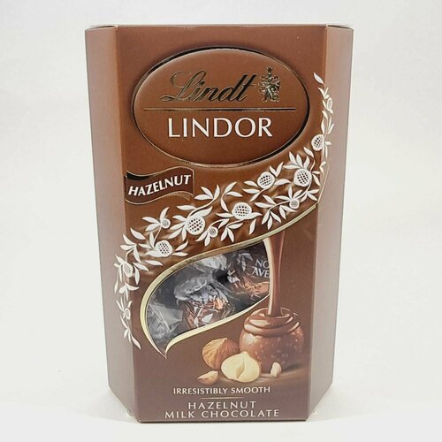 Конфеты Lindt Lindor "HAZELNUT" молочный шоколад с лесным орехом 200 г (из Финляндии)