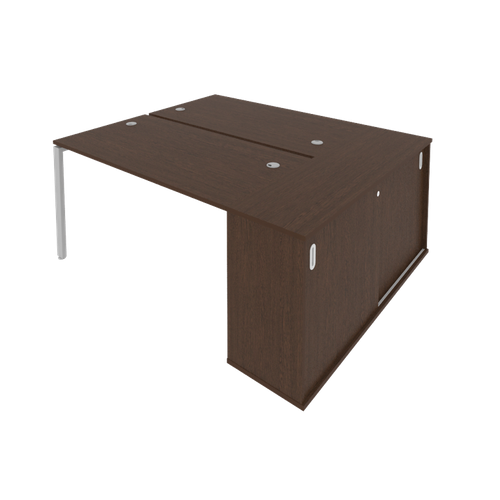 Бенч-система на 2 рабочих места с опорным шкафом-купе Metal system Style Riva Б. РС-СШК-1.3 Венге 1810*1475*750