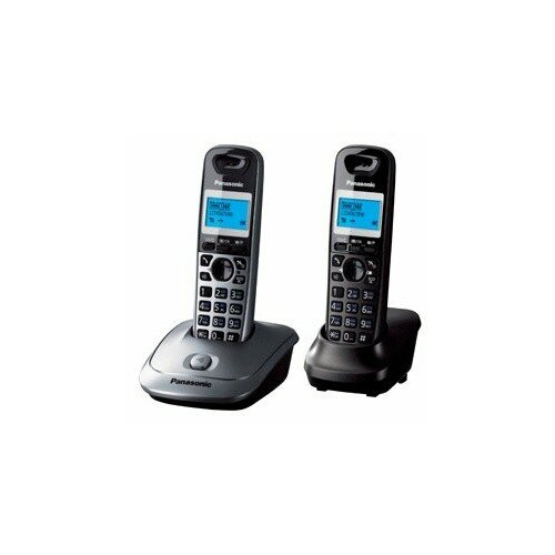 Р/Телефон Dect Panasonic KX-TG2512RU2 титан (труб. в компл:2шт) АОН