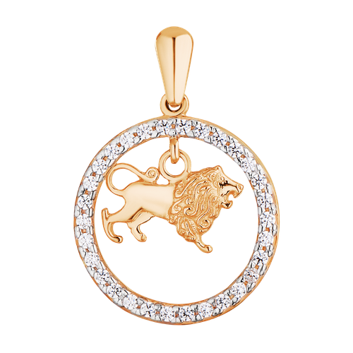 Подвеска Ювелир Карат, красное золото, 585 проба, фианит подвеска суздальский лев