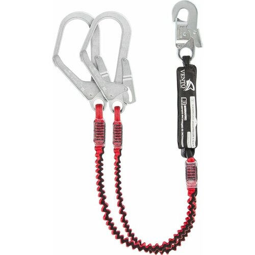 альпинистское снаряжение camp строп с амортизатором shock absorber rope lanyards Альпинистское снаряжение Vento Строп эластичный двойной с амортизатором «aЕ22»