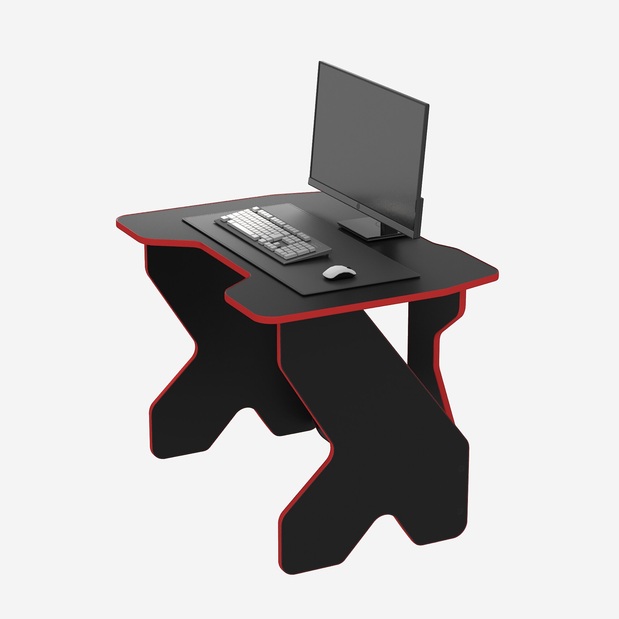 Игровой компьютерный стол, game, 100х73х75 см, цвет черно-красный