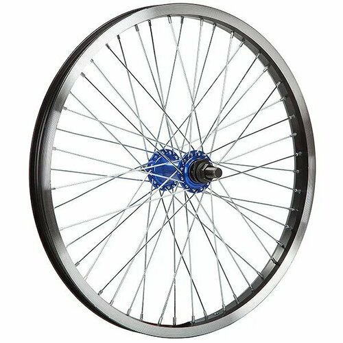 фото Колесо в сборе 20" задн. для bmx, дв. ал. обод 48h, sf-b17r ал, гайки, ось 14мм, пром, x95021 stg