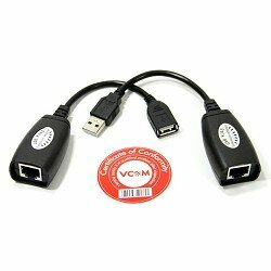 Vcom кабели CU824 Адаптер-удлинитель USB-AMAF RJ45, по витой паре до 45m 4895182215528