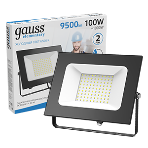 Прожектор Gauss Elementary 100W 9500lm 6500К 175-265V LED 613100100