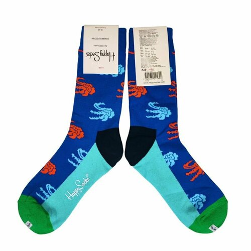 Носки Happy Socks, размер 36-40, голубой, красный, оранжевый, синий